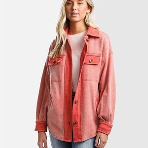 Buckle BKE Reverse Fleece Shacket. Size Medium. (FP knock off).